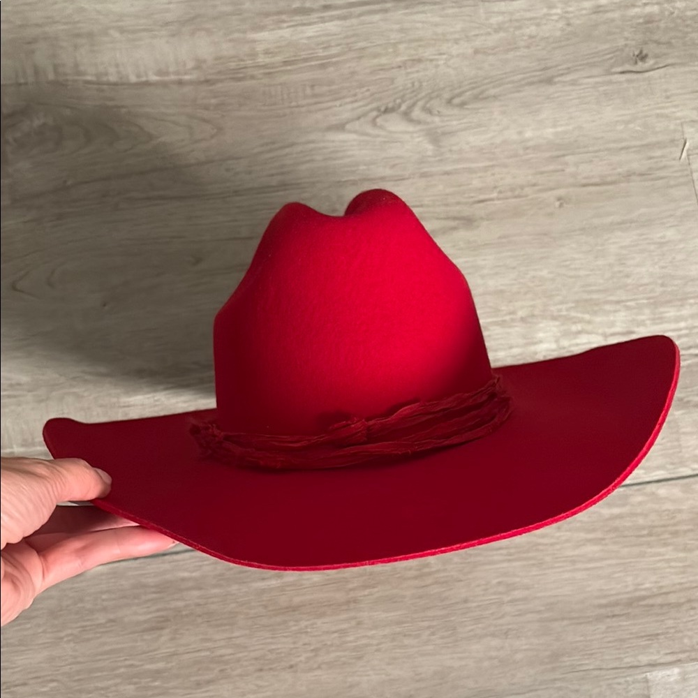 Gigi Pip TEDDY CATTLEMAN COWBOY HAT in Cherry Red